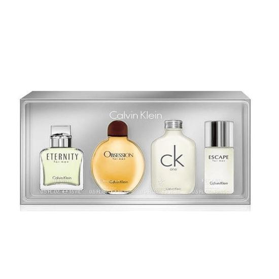 Calvin Klein Men's Miniatures Eau De Toilette Gift Set Eternity, Obsession, CK One, Escape) 4 x15ml