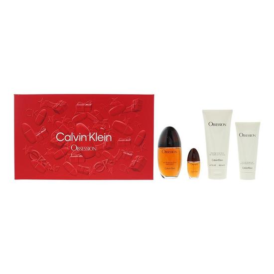 Calvin Klein Obsession 4 Piece Eau De Parfum Gift Set 100ml