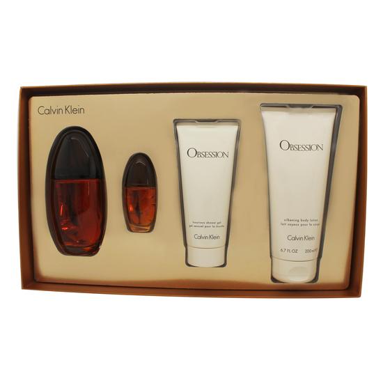 Calvin Klein Obsession Femme Gift Set 100ml Eau De Parfum + 15ml Eau De Parfum + 200ml Lotion + 100ml Shower Gel