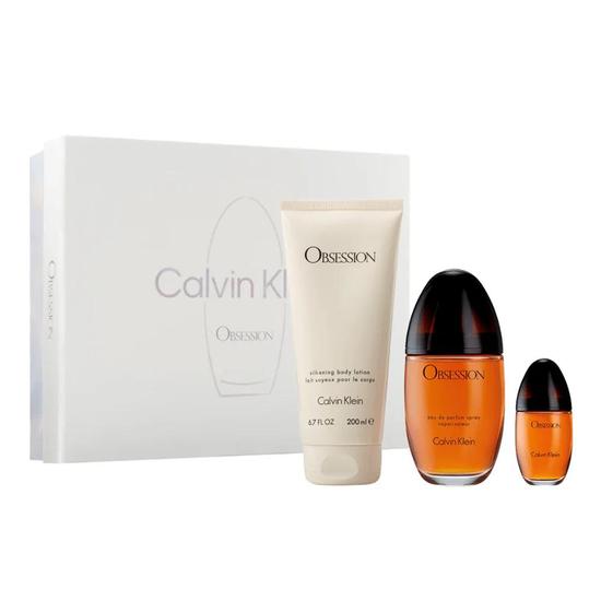 Calvin Klein Obsession For Her Gift Set 100ml Eau De Parfum + 200ml Body Lotion + 15ml Eau De Parfum