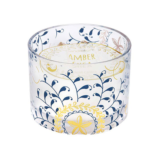 Candlelight Bohemian Blue Wax Filled Pot Candle 250g