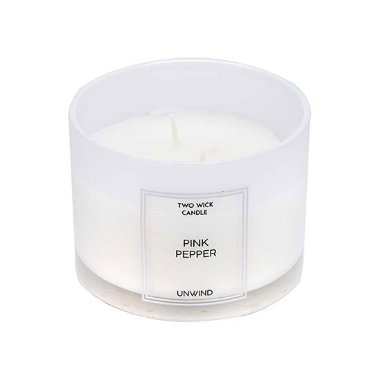 Candlelight Double Wick Pink Pepper Candle