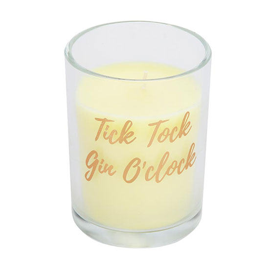 Candlelight Tick Tock Gin O'Clock Wax Filled Pot Candle 220g