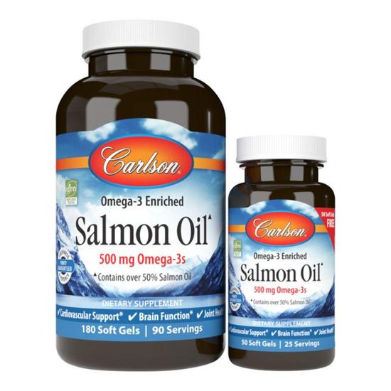 Carlson Labs Norwegian Salmon Oil Softgels + 50 180 Softgels