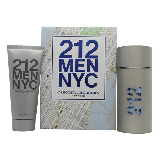 Carolina Herrera 212 Men Gift Set 100ml Eau De Toilette + 100ml Aftershave Gel