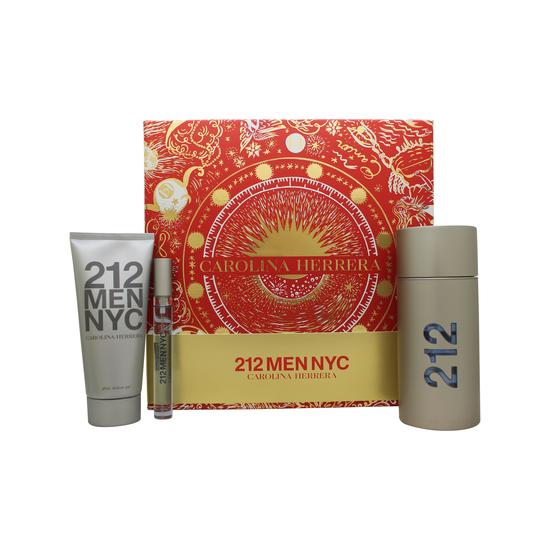 Carolina Herrera 212 NYC Men Gift Set 100ml Eau De Toilette + 100ml Aftershave Gel