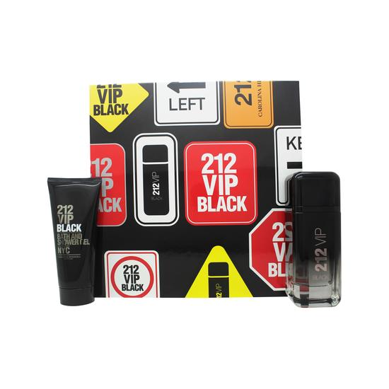 Carolina Herrera 212 VIP Black Gift Set 100ml Eau De Parfum + 100ml Shower Gel