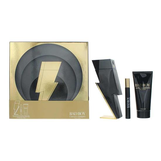 Carolina Herrera Bad Boy Eau De Toilette 100ml, Eau De Toilette 10ml + Shower Gel Gift Set 100ml