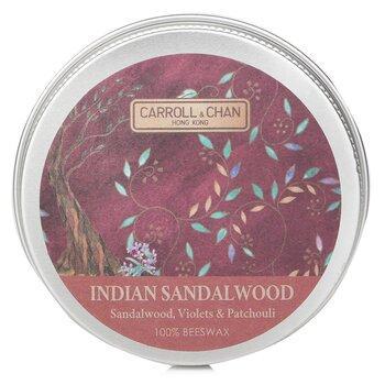 Carroll & Chan 100% Beeswax Mini Tin Candle Indian Sandalwood sandalwood, Violets & Patchouli