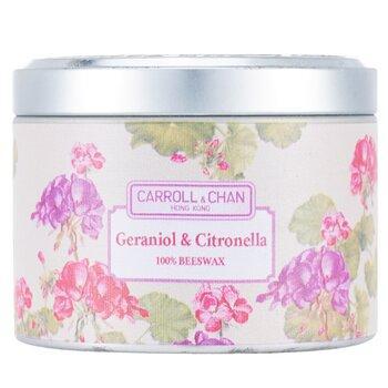 Carroll & Chan 100% Beeswax Tin Candle Geraniol & Citronella (8x6) cm