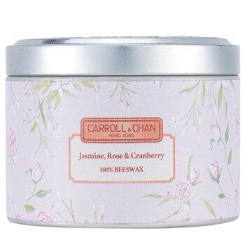 Carroll & Chan 100% Beeswax Tin Candle Jasmine Rose Cranberry (8x6) cm
