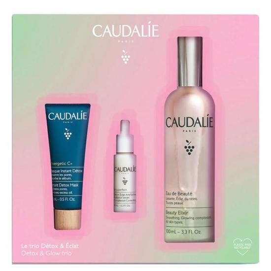 Caudalie Detox & Glow Trio Set Vinergetic C+ Detox Mask + Vinoperfect Serum + Beauty Elixir