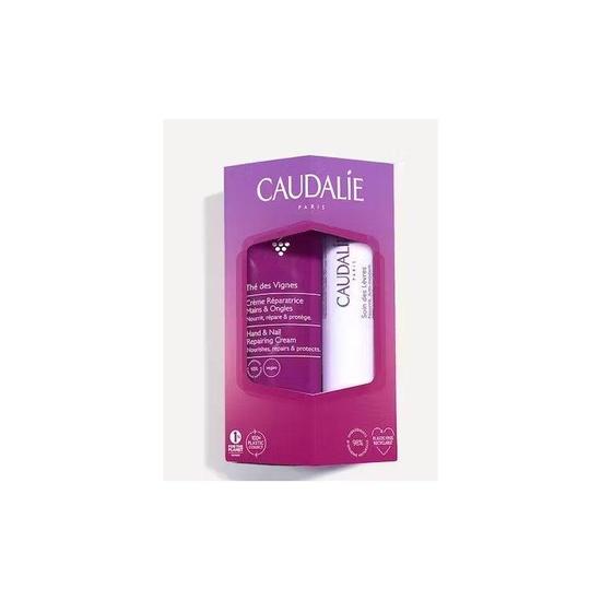 Caudalie Duo Hand & Nail Cream The Des Vignes 30ml + Lip Care 4.5g