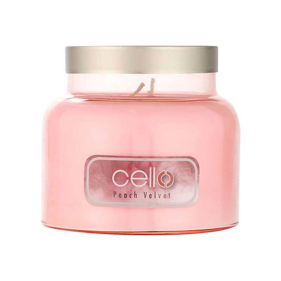 Cello Fragrance Burst Peach Velvet Candle Medium