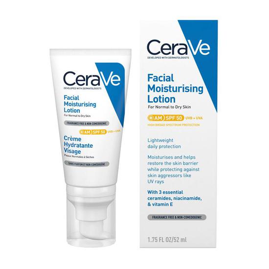 CeraVe AM Facial Moisturising Lotion SPF 50 52ml