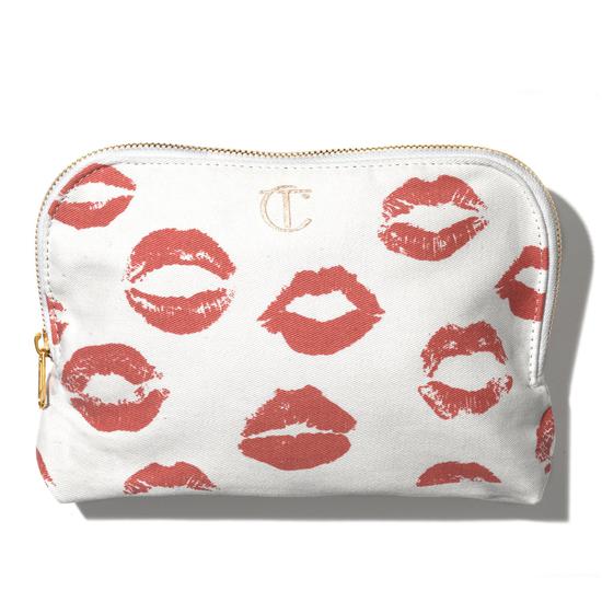 Charlotte Tilbury Makeup Bag Lip Print Canvas Makeup Bag