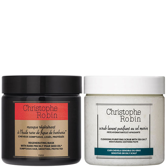 Christophe Robin Cleansing Purifying Sea Salt Scruband Regenerating Mask with Rare Prickly Pear Seed Oil