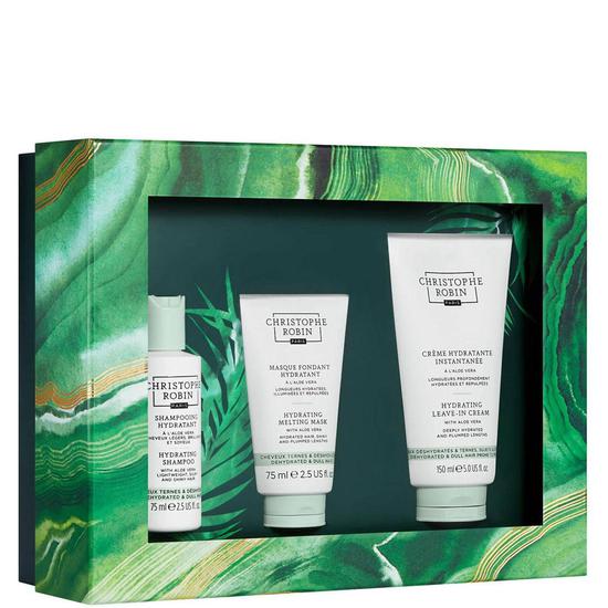 Christophe Robin Intense Hydration Ritual 75ml Hydrating Shampoo, 75ml Hydrating Melting Mask, 150ml Hydrating Leave-in Cream