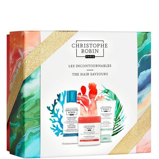 Christophe Robin The Hair Saviours 75ml Purifying Shampoo, 25ml Regenerating Mask, 20ml Hydrating leave-in cream