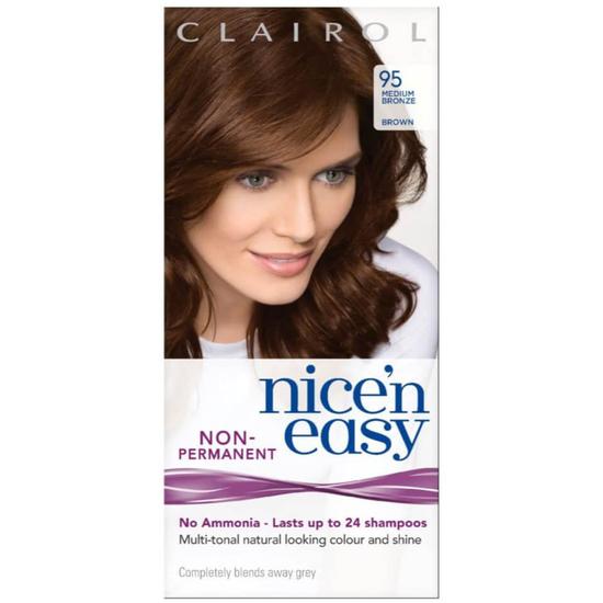 Clairol Nice'n Easy Semi-Permanent Hair Dye 95 Medium Bronze Brown