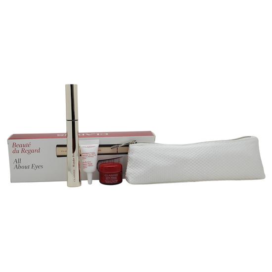 Clarins All About Eyes Gift Set 8ml Supra Volume Mascara + 30ml Instant Eye Make-Up Remover + 3ml Total Eye Lift