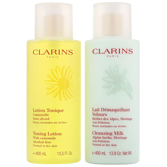 Clarins Cleansing Milk & Toning Lotion Normal/Dry Skin 400ml