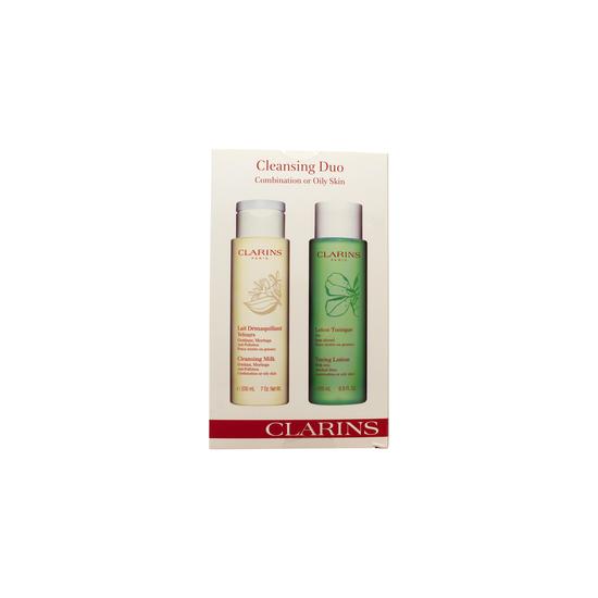 Clarins Cleansers & Toners Gift Set Oily/Combination Skin 200ml Cleansing Milk + 200ml Toning Lotion