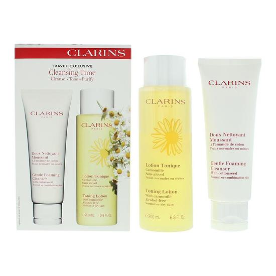 Clarins Cleansing Time Gift Set Toning Lotion 200ml + Foaming Cleanser 125ml 200ml