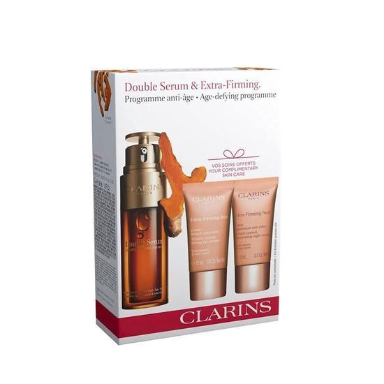 Clarins Double Serum & Extra-Firming Gift Set 50ml Serum, 15ml Day Cream & 15ml Night Cream