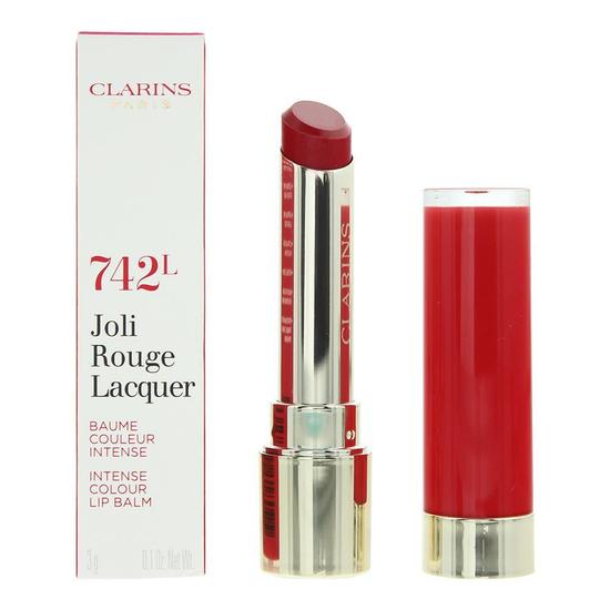 Clarins Joli Rouge Lacquer Intense Colour Lip Balm 3g 742l Joli Rouge