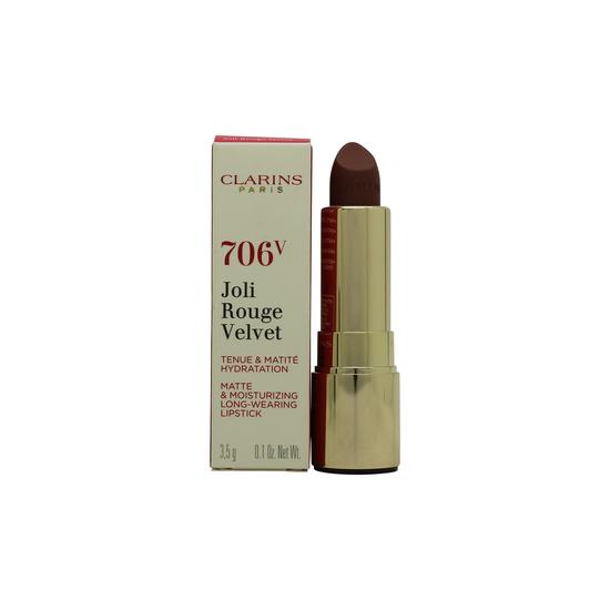 Clarins Joli Rouge Velvet Matte & Moisturising Lipstick 706v Fig