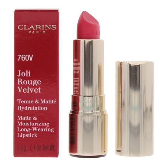 Clarins Joli Rouge Velvet Matte & Moisturising Long Wearing Lipstick 760V Pink Cranberry