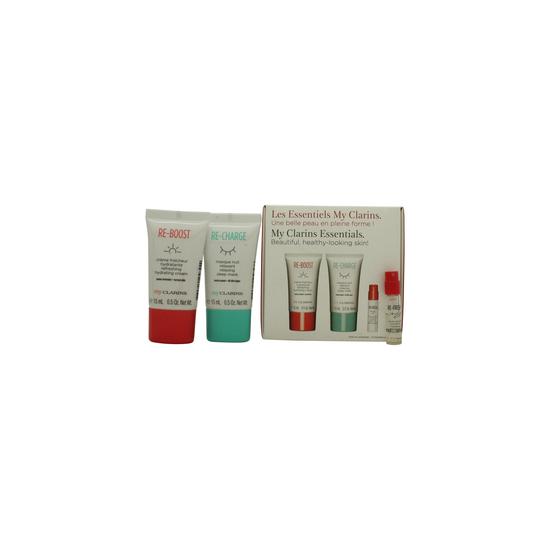 Clarins My Clarins Essentials Gift Set 15ml Re-Boost Face Cream + 15ml Re-Charge Sleep Mask + 1.5ml Re-Fresh Face Mist
