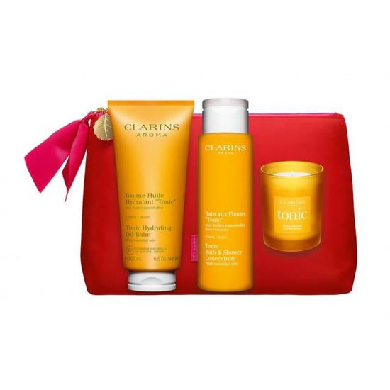 Clarins Self-Care Essentials Tonic Bath & Shower Concentrate + Tonic Moisturising Balm + Tonic Candle