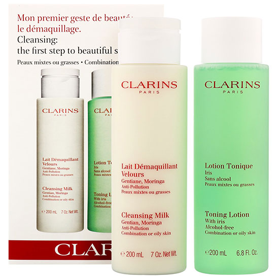 Clarins Sets Cleansing Milk & Toning Lotion Alcohol Free Combination/Oily Skin 200ml