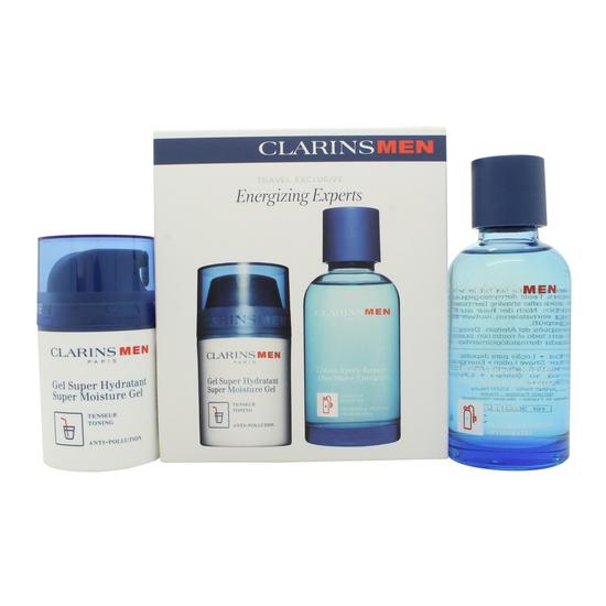 ClarinsMen Energising Experts Gift Set 50ml Super Moisture Gel + 100ml Aftershave Energizer