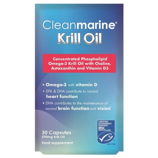 CLEAN Arine Cleanmarine Krill Oil 50mg Marine Gelcaps 30