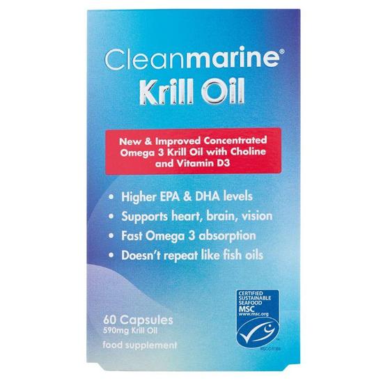CLEAN Arine Cleanmarine Krill Oil 50mg Marine Gelcaps 60