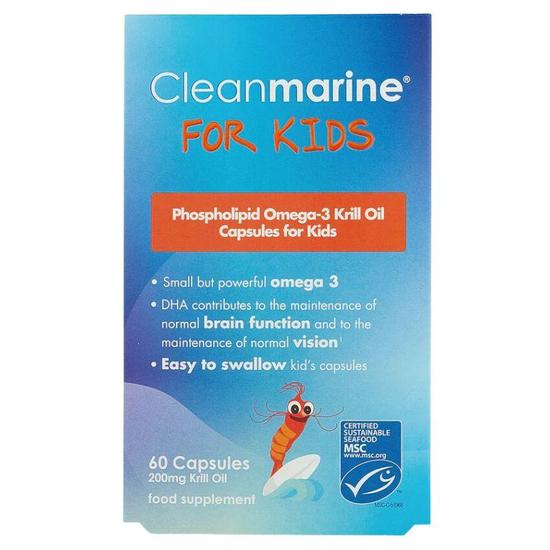 CLEAN Arine Cleanmarine Krill Oil For Kids 200mg Marine Gelcaps 60