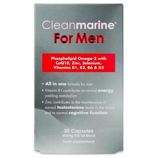 CLEAN Arine Cleanmarine Krill Oil For Men 600mg Marine Gelcaps 30