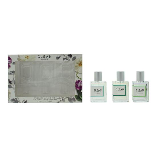 CLEAN Classic Fragrance Layering Trio Warm Cotton, Apple Blossom, Rain 30ml