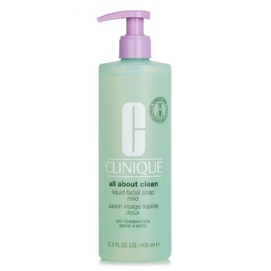 Clinique All About Clean Liquid Facial Soap Mild Dry Combination Skin 400ml