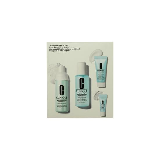 Clinique Anti-Blemish Solutions Gift Set 50ml Cleansing Foam + 60ml Clarifying Lotion + 15ml All-Over Clearing Treatment + 5ml Clinical Clearing Gel