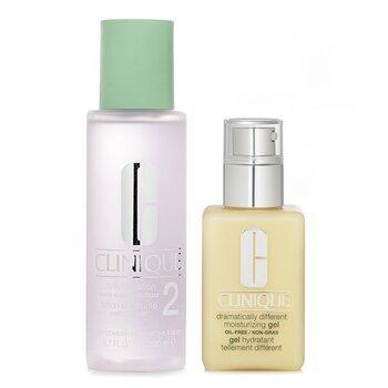 Clinique Dramatically Different Dramatically Different Set 2: Moisturising Gel & Clarifying Lotion 2 Combination Oily To Oily