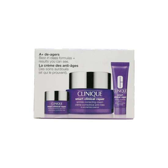 Clinique Smart A+ De-agers Gift Set 50ml Smart Clinical Repair Wrinkle Correcting Cream + 10ml Serum + 5ml Eye Cream