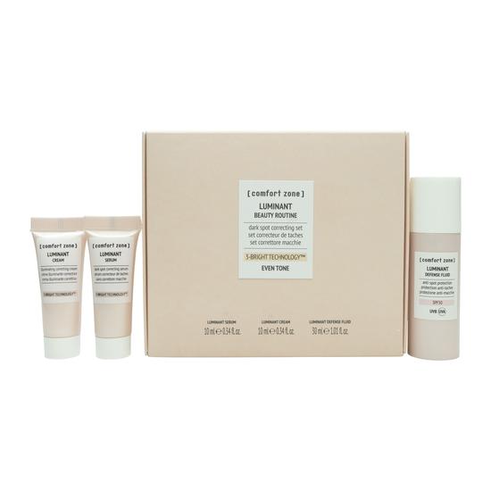 Comfort Zone Luminant Beauty Routine Gift Set 10ml Correcting Cream + 10ml Serum + 3ml SPF 50 Defence Fluid