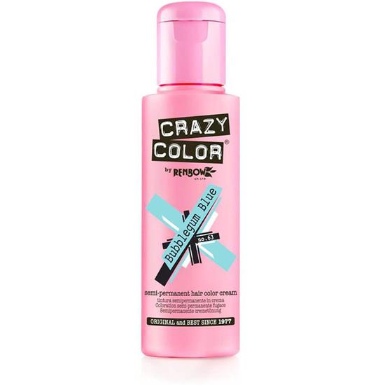 Crazy Color Semi Permanent Hair Colour Cream Bubblegum Blue