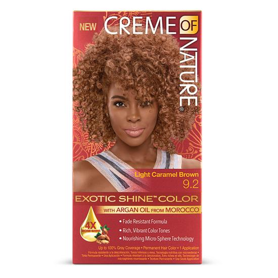 Creme Of Nature Exotic Shine Permanent Hair Colour Light Caramel Brown,9.2