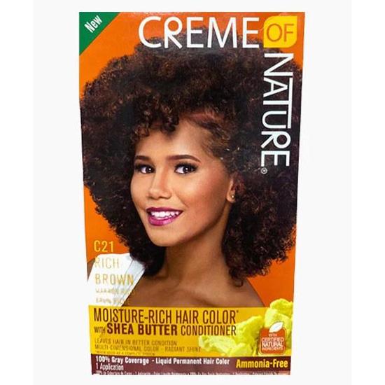 Creme Of Nature Moisture Rich Hair Colour With Shea Butter Conditioner C21 Rich Brown