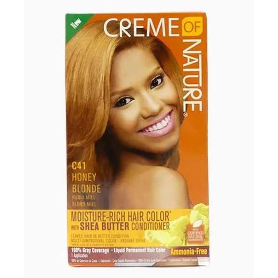 Creme Of Nature Moisture Rich Hair Colour With Shea Butter Conditioner C41 Honey Blonde